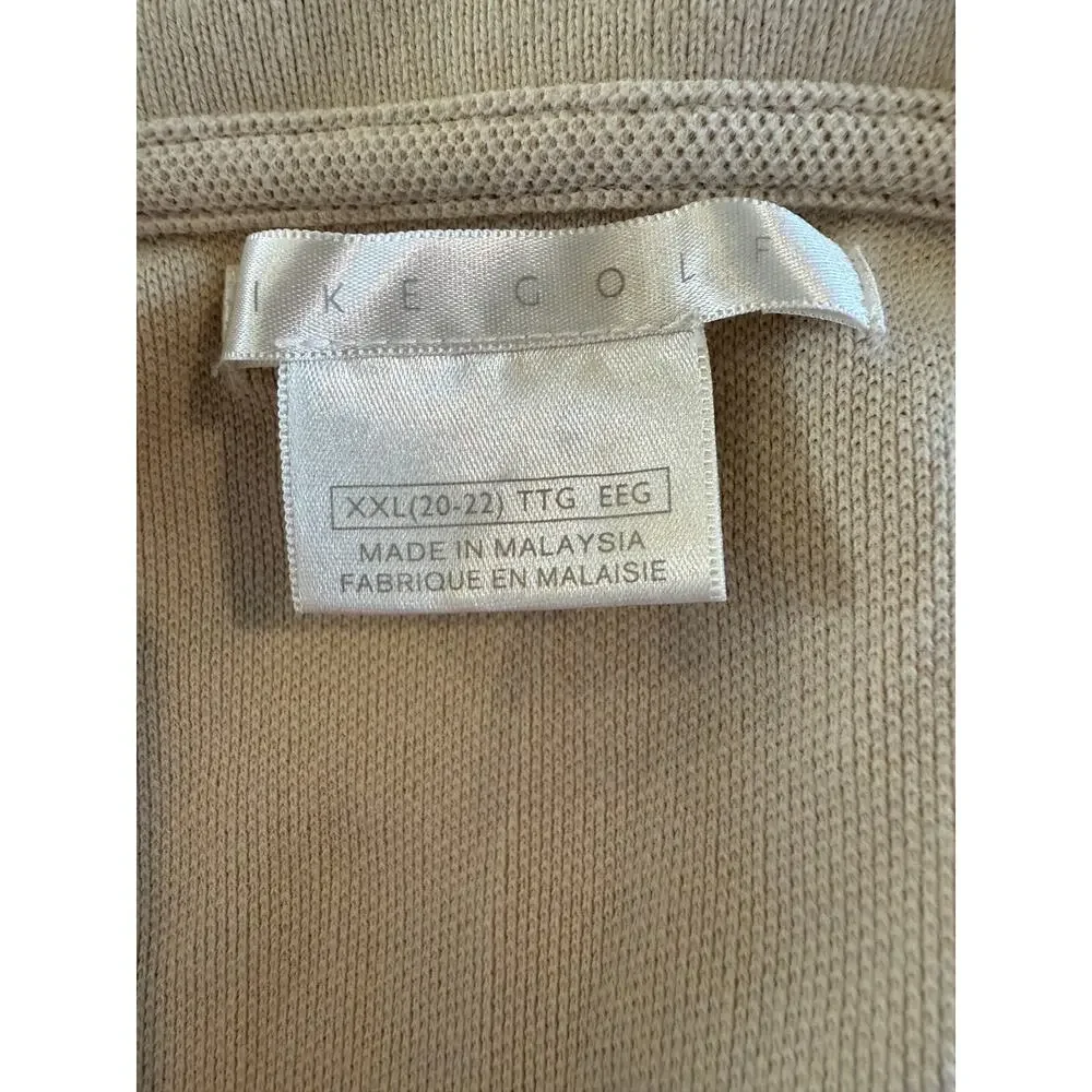 Nike Golf Performance Short Sleeve Polo Shirt Beige XXL
